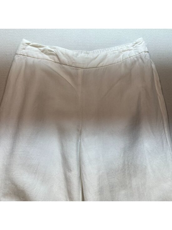 Lane Bryant Women's Linen Blend Wide-Leg Trousers Side Zip Size 14/16 White - Picture 4 of 11